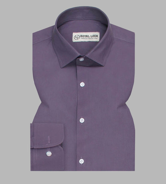 Dark Purple Plain Formal Shirt