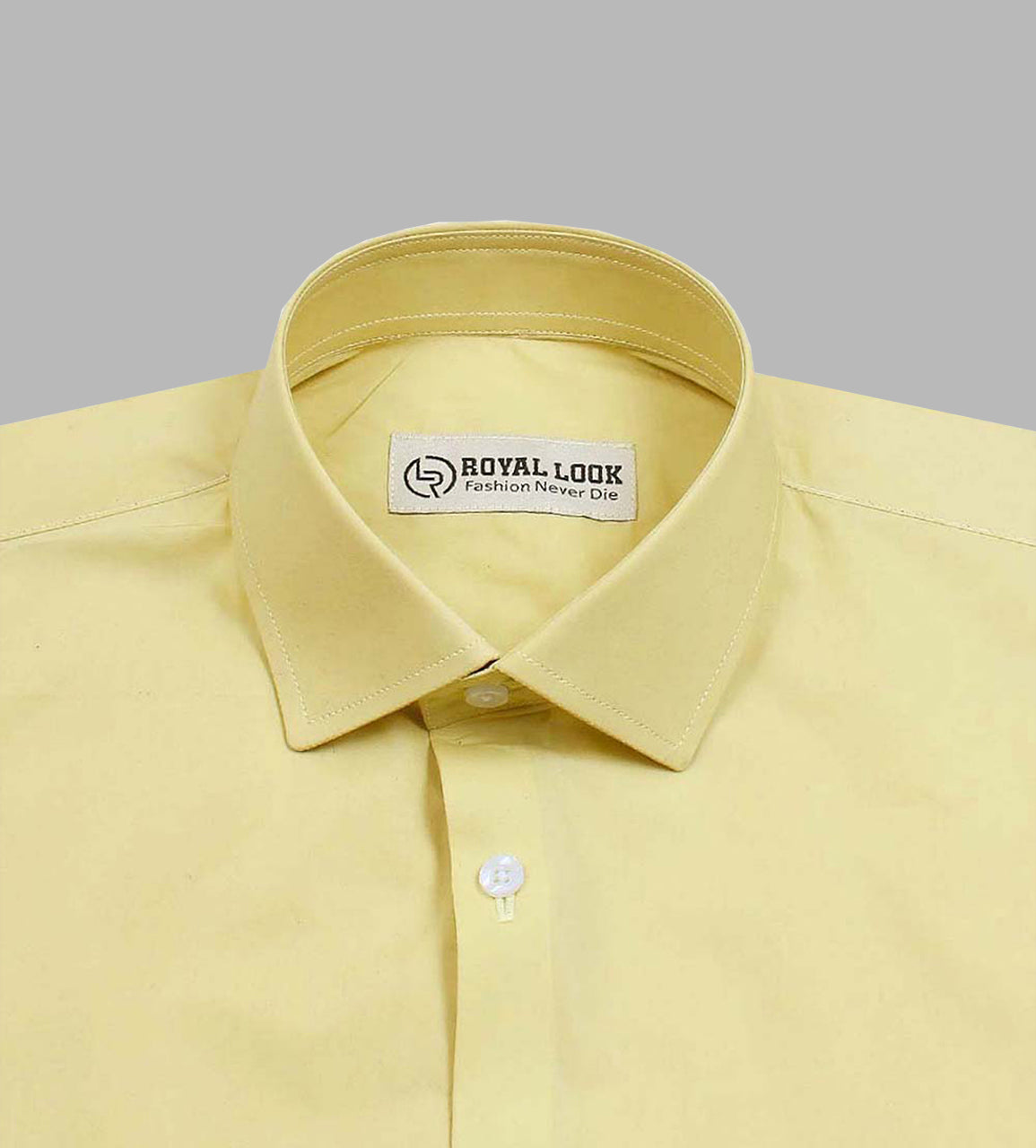 Yellow Plain Mens Formal Shirt