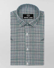 Green Textured Check Shirt