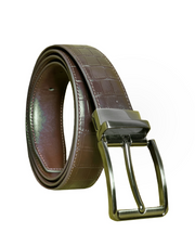 brown textured  Leather belt