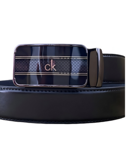 Black buckle plain Leather belt