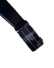 Black buckle plain Leather belt