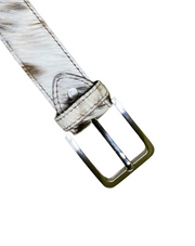 White Leather Fur belt