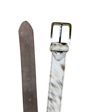 White Leather Fur belt