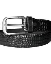 snake textured leather belt