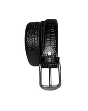 snake textured leather belt