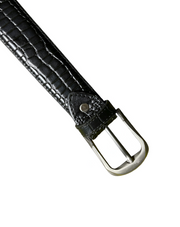 snake textured leather belt
