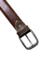 dark brown plain Leather belt