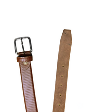 Brown doted brown plain Leather belt