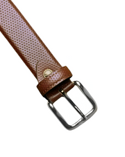 Brown doted brown plain Leather belt