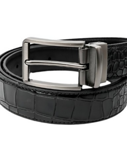 snake textured leather belt