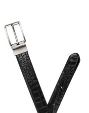 snake textured leather belt