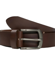 dark brown plain leather belt