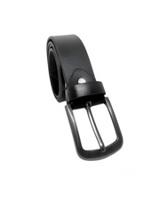black plain leather belt