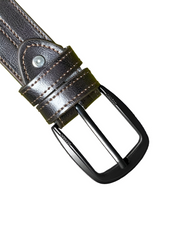 dark stitch style leather belt
