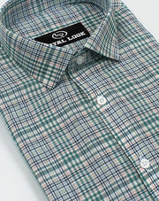Green Textured Check Shirt