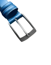 Blue doted plain Leather belt