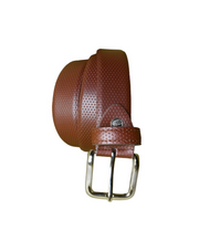 dark brown doted shiny  leather belt