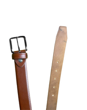 dark brown doted shiny  leather belt