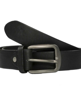 black plain leather belt