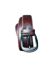 dark brown  shiny leather belt