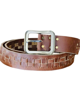light brown cut  style leather belt