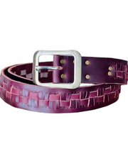 dark brown cut style leather belt