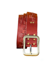 maroon  cut style leather belt