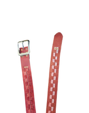 maroon  cut style leather belt