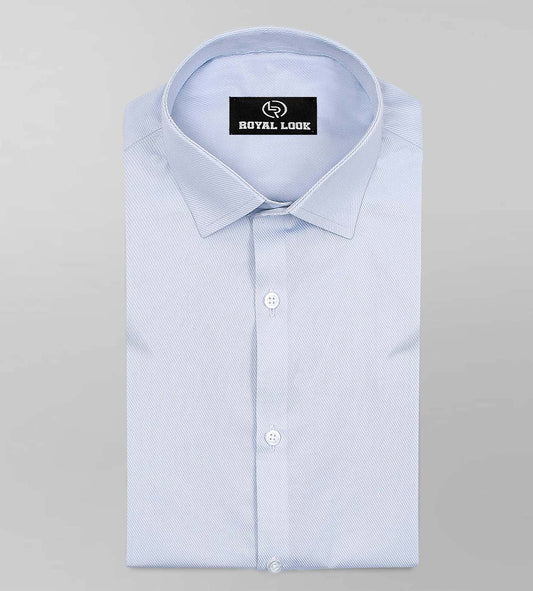Light Blue Textured Formal Shirt