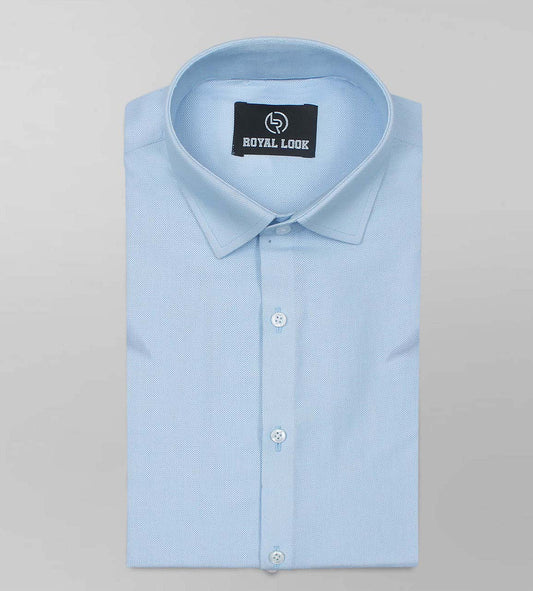 Light Blue Doted Textured Shirt Shirt