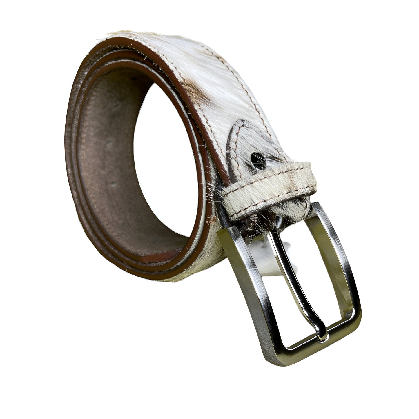 WHITE AND BROWN HAIR BELT