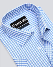 Blue & White Check Shirt